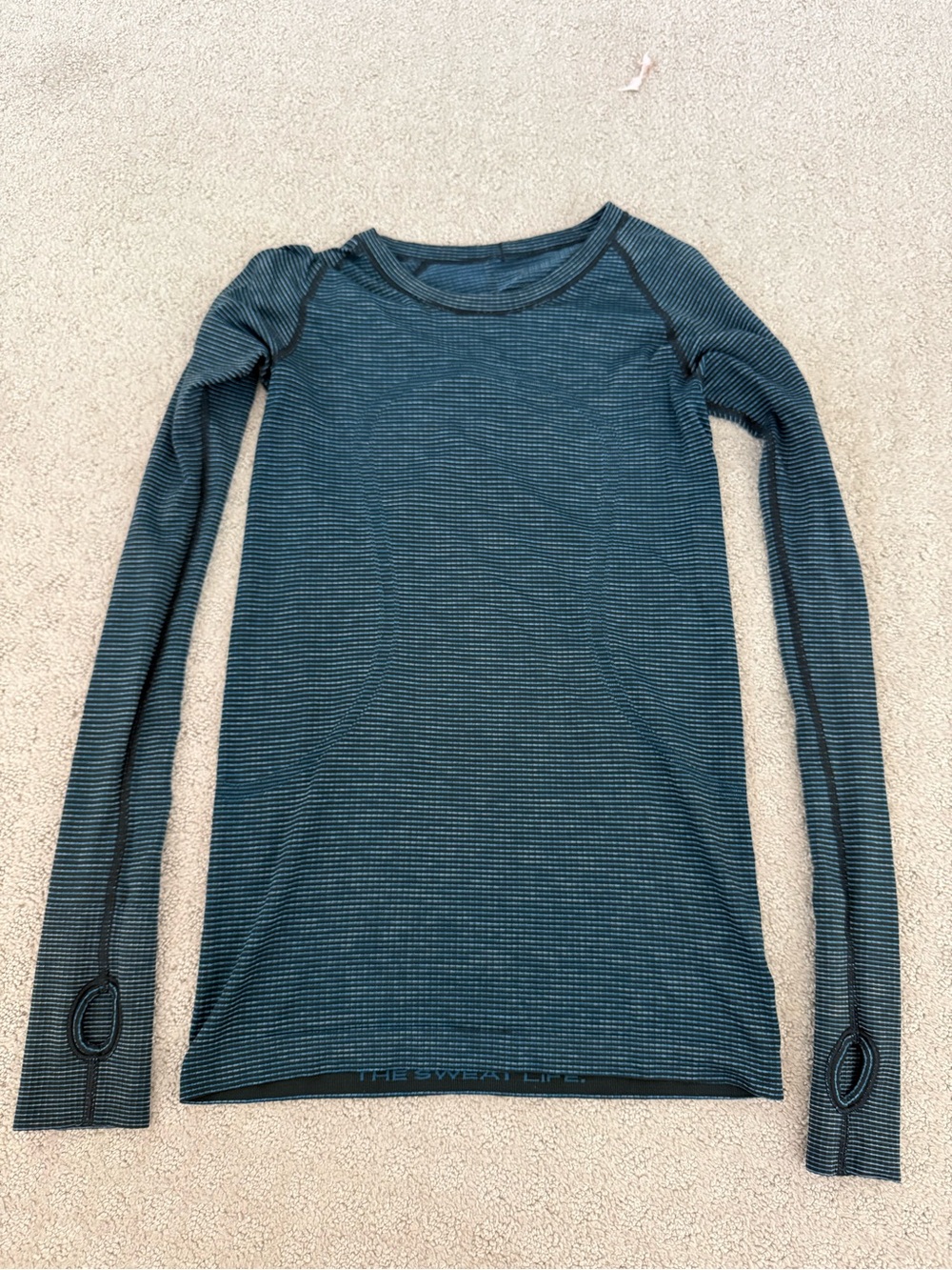 Lululemon Blue-Black Striped Long Sleeve Top Size 6
